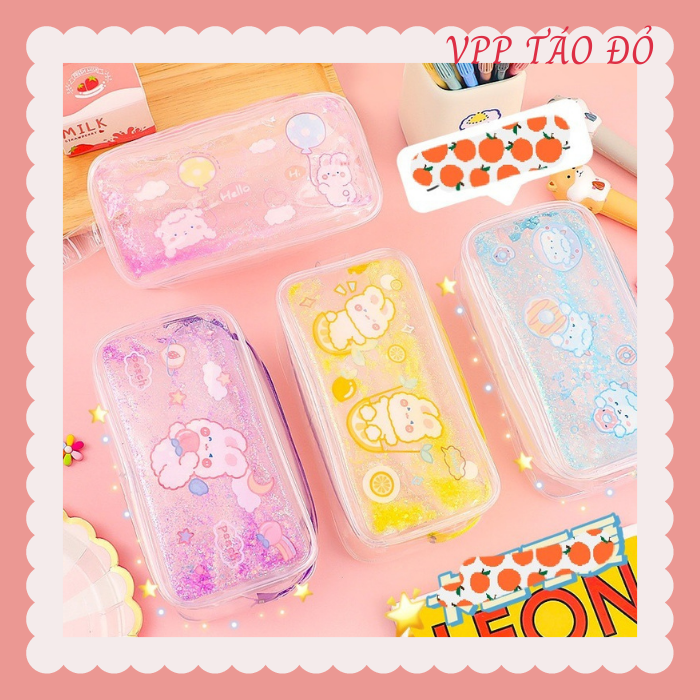 Hộp bút kim tuyến nước chảy - VPP Táo Đỏ