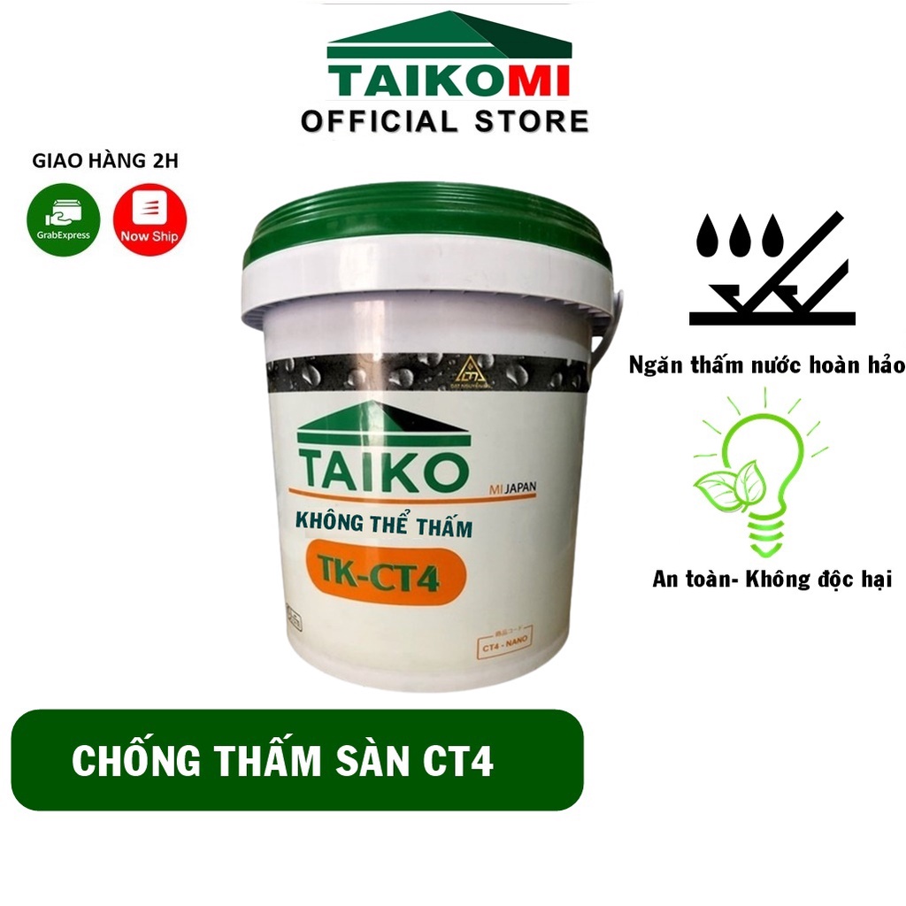 Keo Chống Thấm CT4 Taiko 20kg - Ngăn thấm nước cho bề mặt bê tông, xi măng cát. Phân Phối Chính Hãng