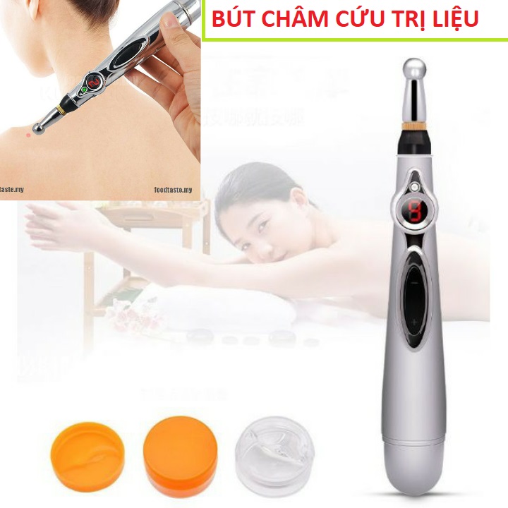 Bút châm cứu trị liệu xung điện - Bút xung huyệt W-912 5 đầu dò , Bút dò huyệt châm cứu tự động trị liệu chống đau mỏi toàn thân , cách giảm đau mỏi tại nhà