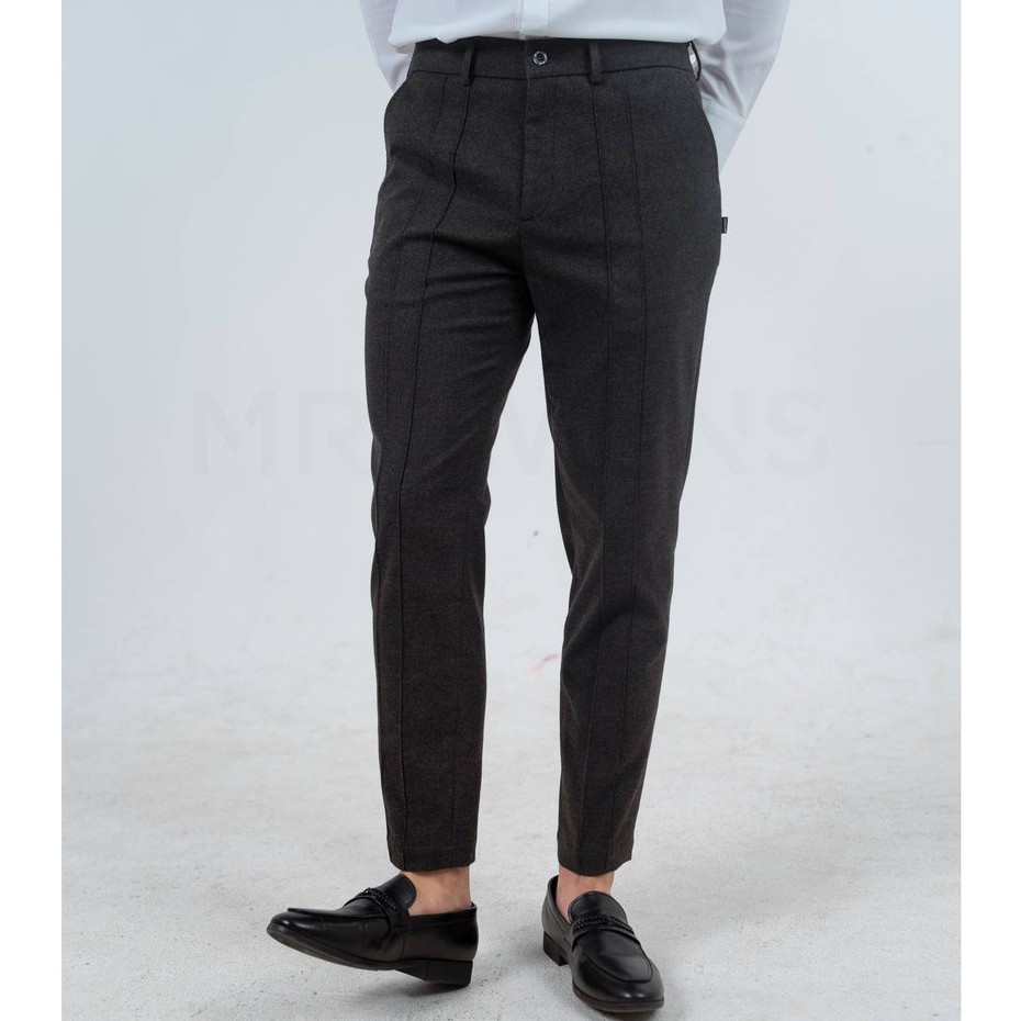 Quần âu nam màu xám vải cotton nỉ thương hiệu mr twins