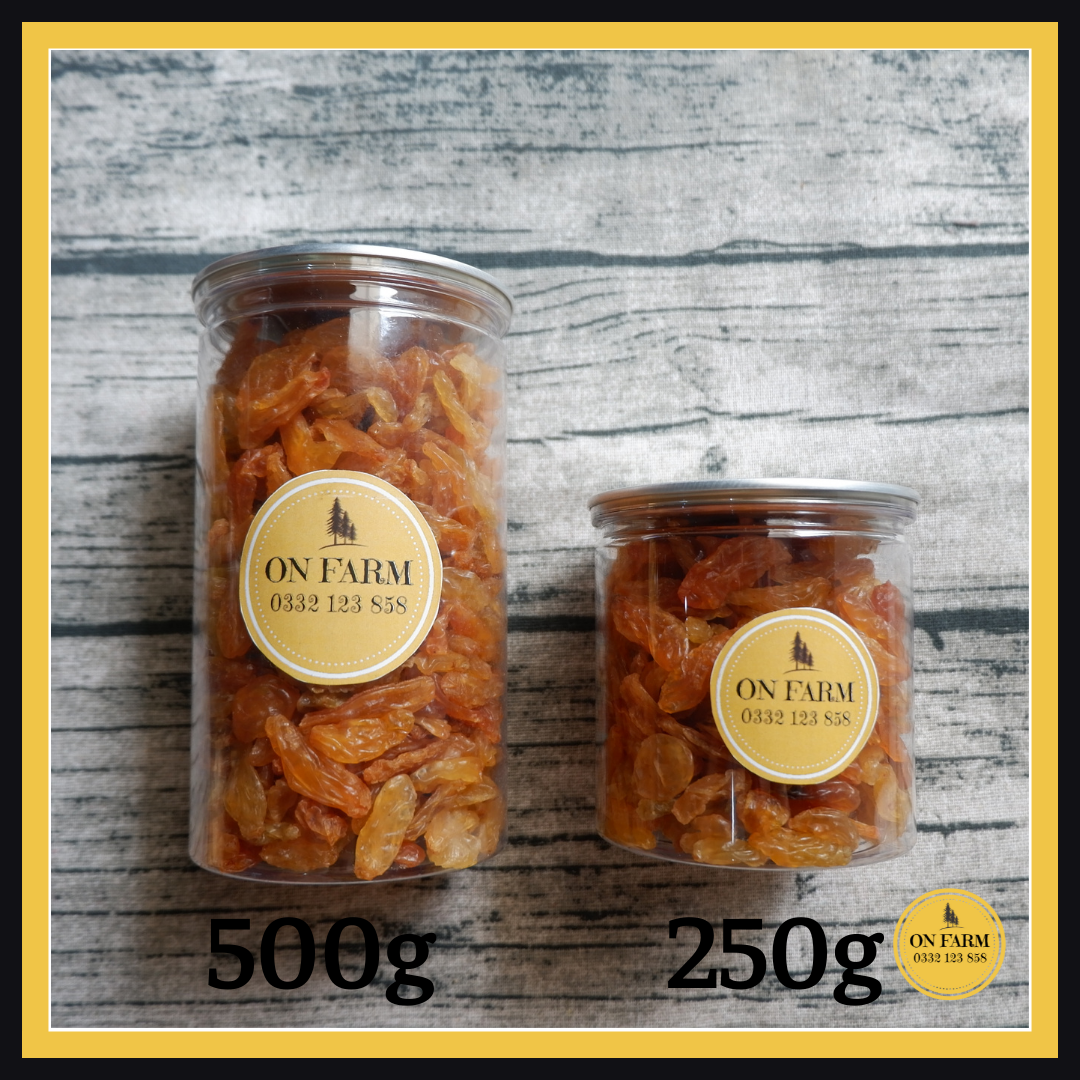 Nho khô vàng on farm - nhập khẩu ấn độ - nho loại 1, trái nho to, dài - không đường - vị chua, vị ngọt tự nhiên