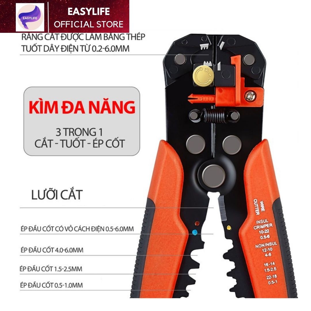 Kìm tuốt dây điện tự động, kìm tuốt dây, kìm đa năng, kìm thợ điện, kìm tuốt dây điện, kìm cắt, kìm tuốt dây
