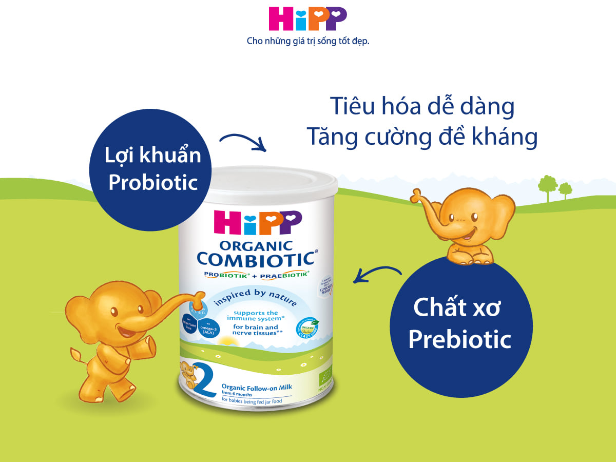 Sữa bột siêu sạch HiPP số 2 Combiotic Organic 800g