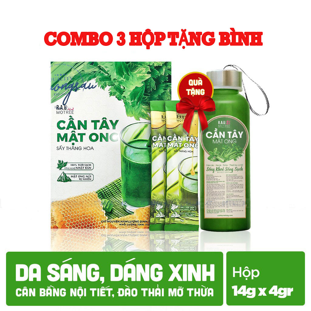 Chính hãng combo 3 hộp nước ép cần tây motree giảm cân đẹp dáng
