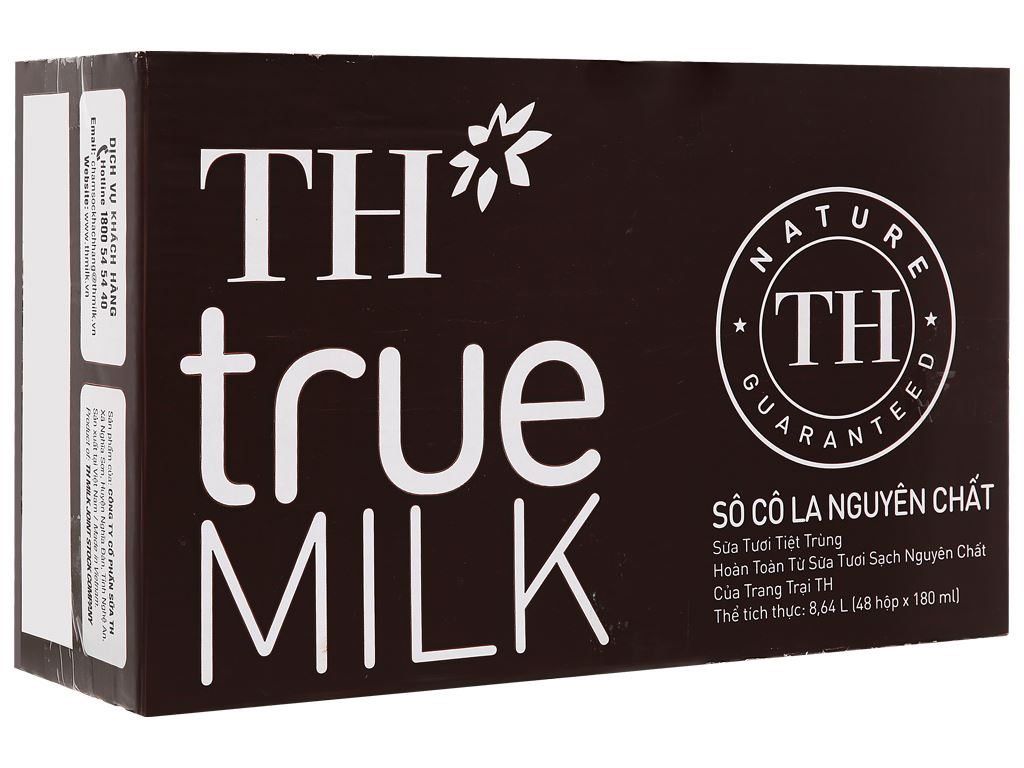 Thùng 48 hộp sữa tươi tiệt trùng th true milk hương sôcola 180ml