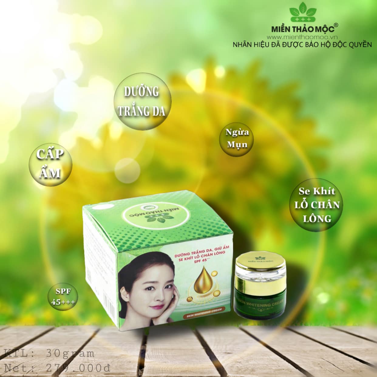 [HCM]Kem dưỡng trắng tái tạo giữ ẩm Miền Thảo Mộc  (30gr)