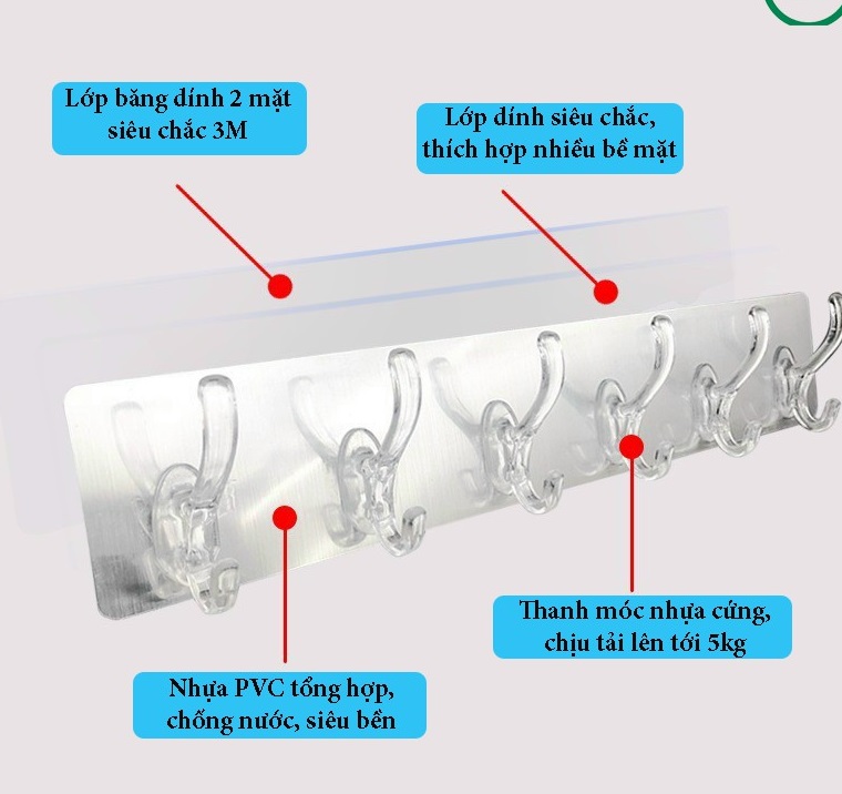 [SIÊU GIẢM GIÁ] COMBO 2 MÓC 6 NHÁNH TREO ĐỒ TRONG SUỐT DÁN TƯỜNG CHỊU LỰC SIÊU DÍNH - BÁM CHẮC TRÊN MỌI CHẤT LIỆU