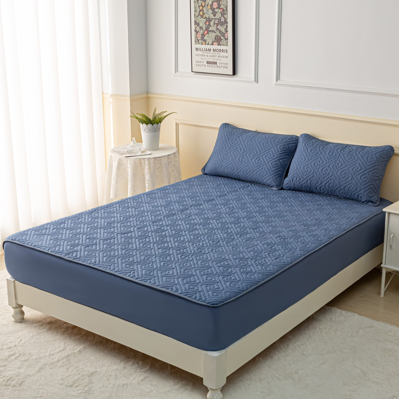 Set ga gối trần bông sơ đậu nành bọc chun 28cm