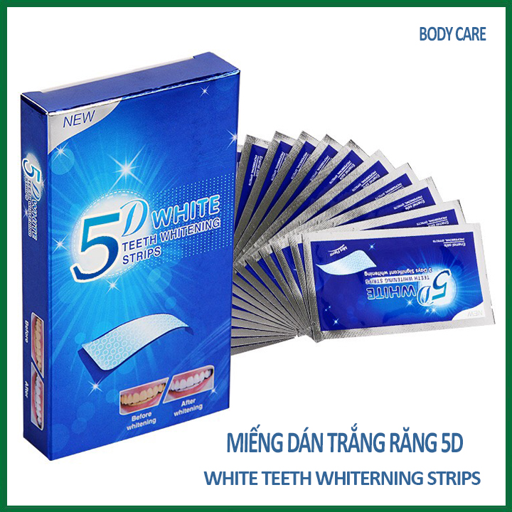 Set 7 Miếng dán trắng răng 3D/5D / 9D   White Teeth Whitening Strips, miếng dán trắng răng 3d miếng dán trắng răng chính hãng, miếng dán trắng răng crest 3d white , miếng dán trắng răng oral b A64