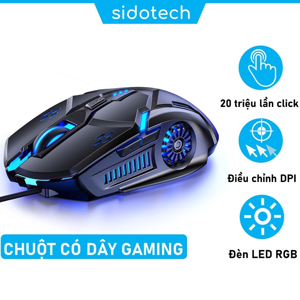 Chuột chơi game có dây chuột văn phòng﹊ chuột gaming máy tính có dây cho game thủ sidotech yindiao g5 3200dpi / chế độ led 7 màu / 6 nút bấm - hàng chính hãng