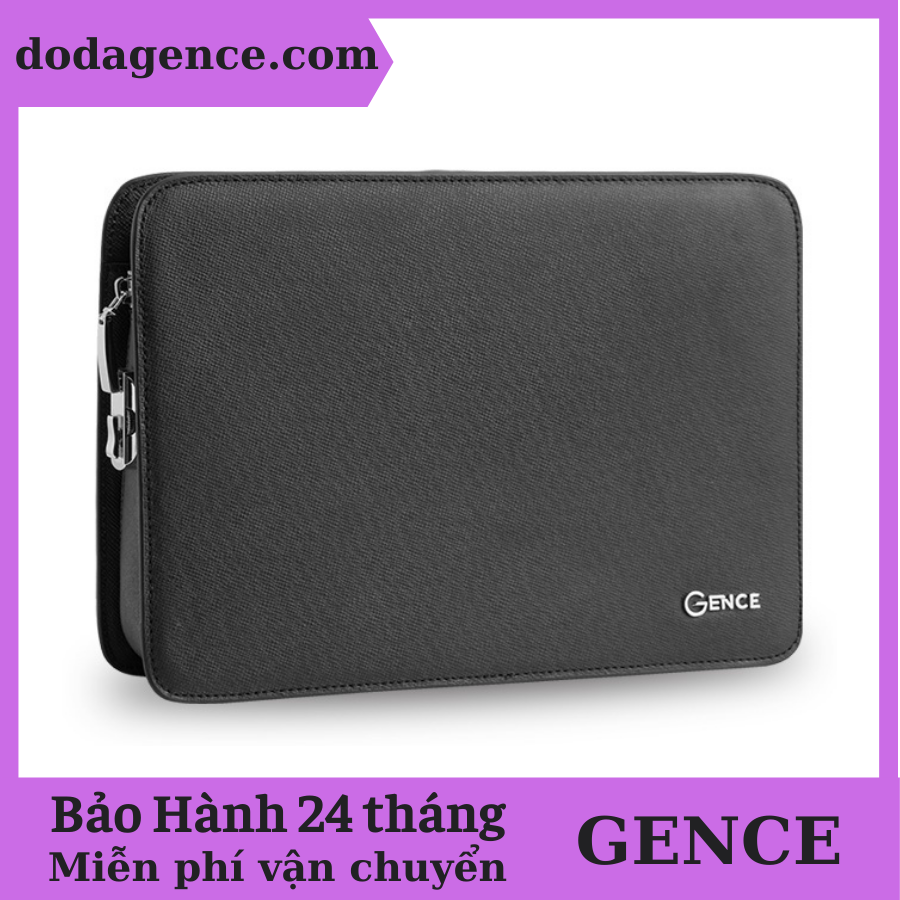 Clutch, ví cầm tay thời trang nam khóa số da bò cao cấp ck14 đen