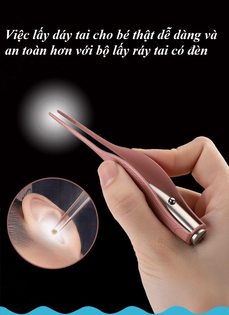 Bộ dụng cụ lấy ráy tai có đèn cao cấp