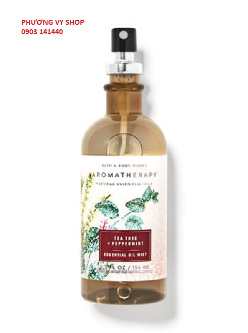 Xịt thơm tinh dầu thư giãn bbw tea tree + peppermint