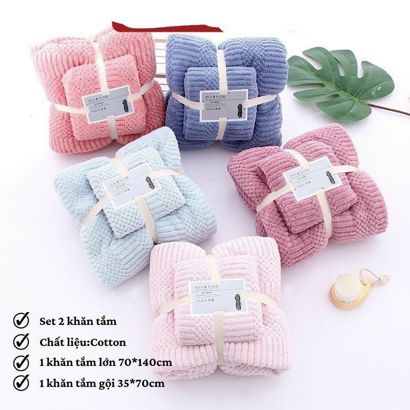Set 2 khăn lông cừu hàn quốccm+khăn mặt)