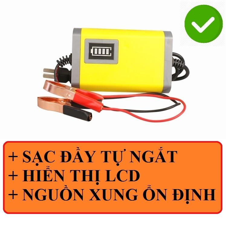 Bộ sạc bình acquy 12v thông minh, hiệu quả sạc cao, tuổi thọ pin có thể được tốt hơn bảo vệ. Bảo hành toàn quốc 1 đổi 1 trong 12 tháng bởi Sun Store