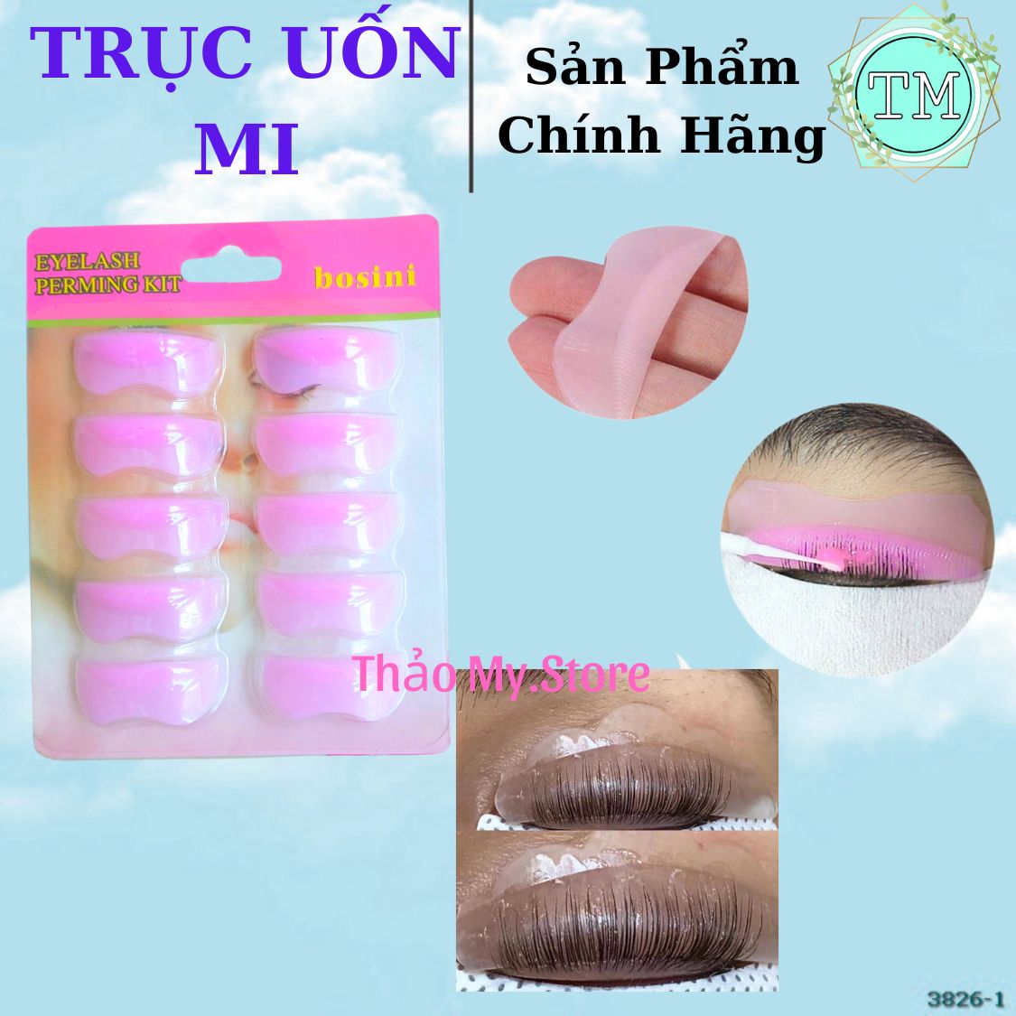 Trục vĩ uốn mi silicon, trục uốn mi hồng, dụng cụ uốn mi