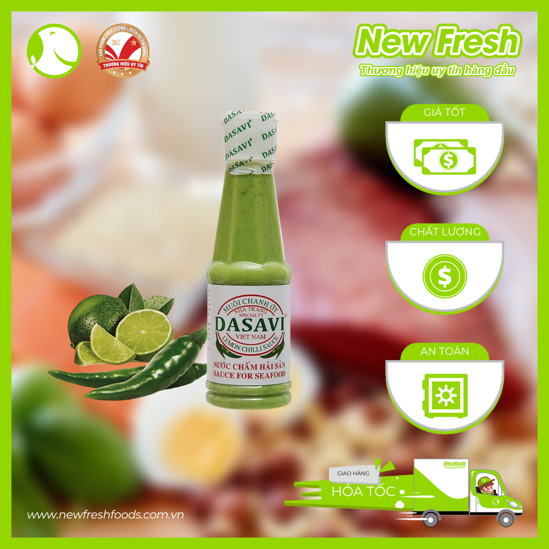 Muối ớt xanh dasavi chấm hải sản chai 260gr