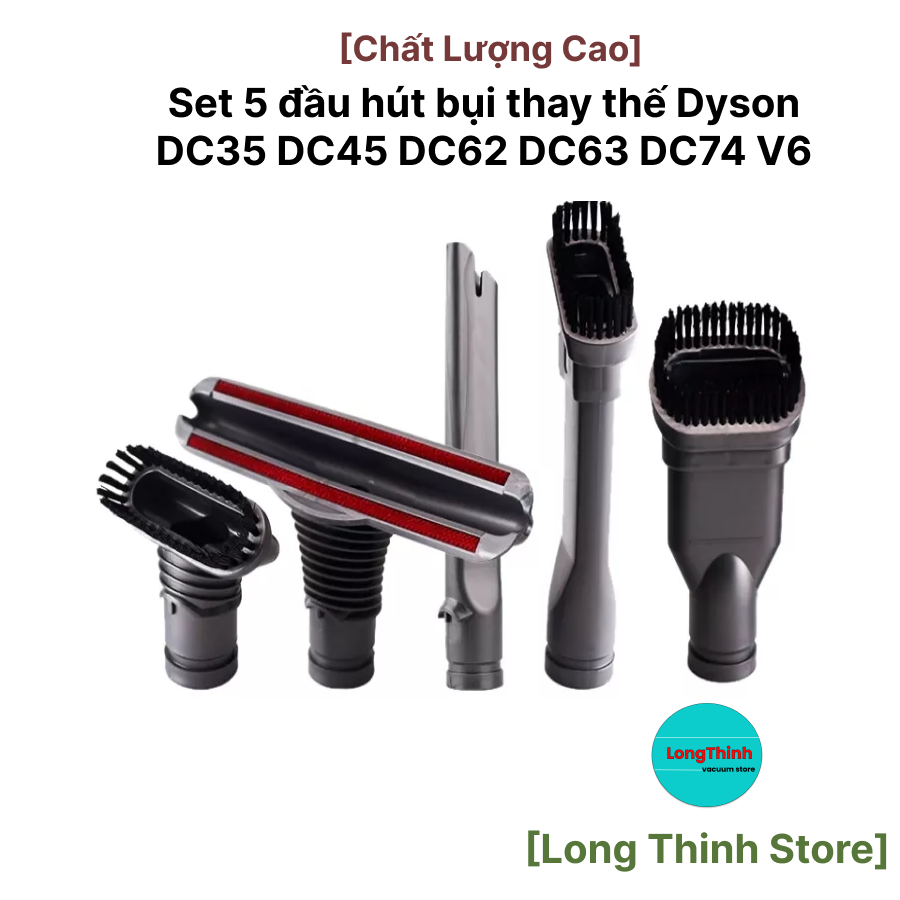 Set 5 đầu hút bụi thay thế dyson dc35 dc45 dc62 dc63 dc74 v6 - hàng quốc tế chất lượng cao