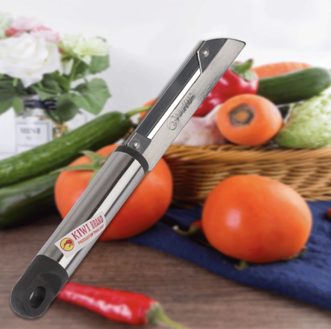 Dao nạo, gọt, bào rau củ quả 2 lưỡi bằng Inox KiWi 2 lưỡi