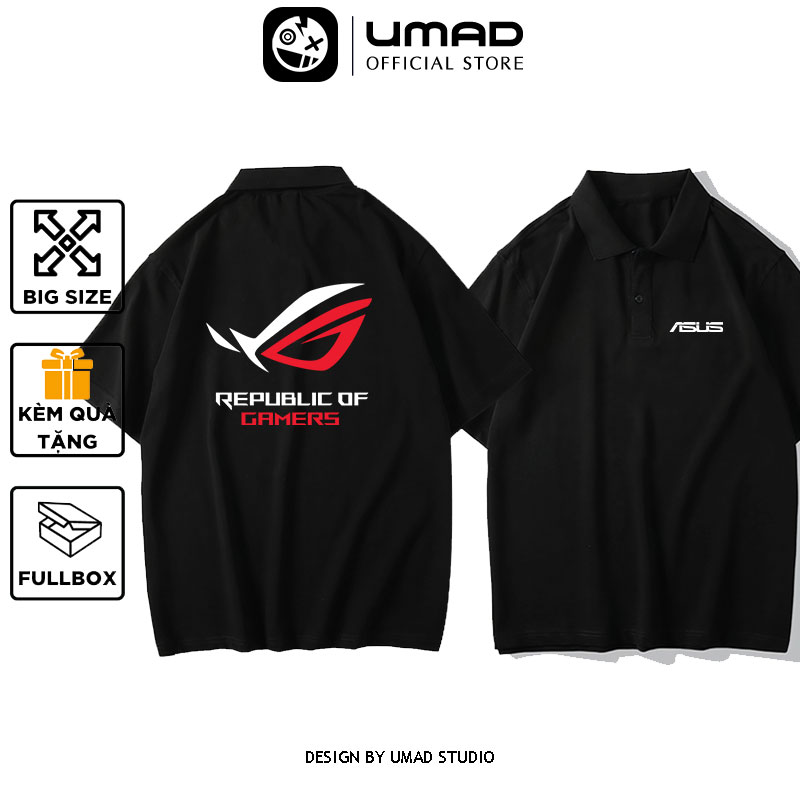 Áo thun Polo nam UMAD Liên minh LOL Asus ROG cổ bẻ vải cá sấu CVC form trẻ trung cao cấp có Big Size