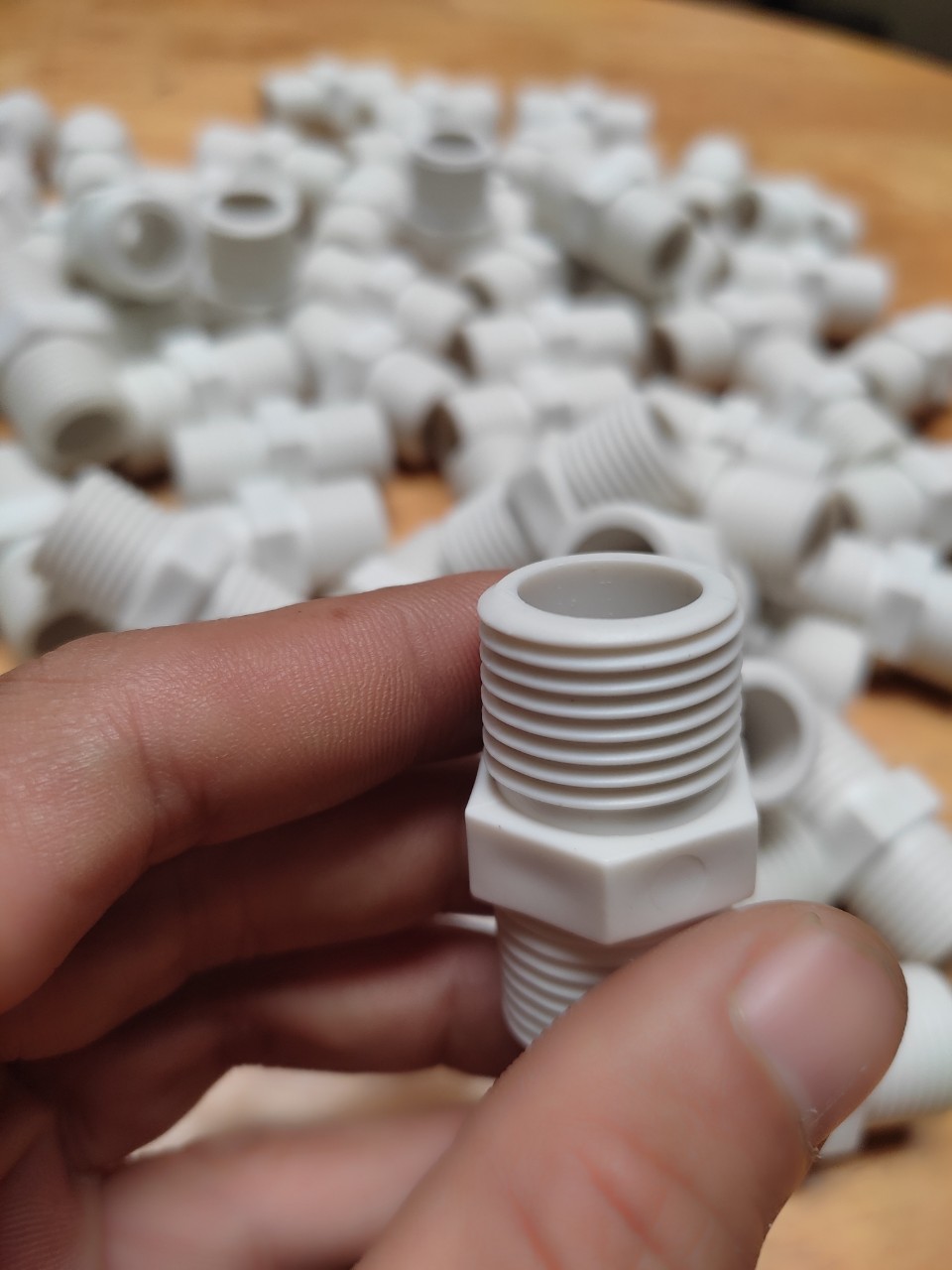 Kép nối nhựa 2 đầu ren ngoài 21 cao cấp - 2 cái