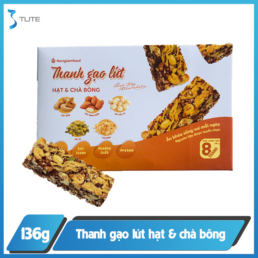 Thanh gạo lứt hạt và chà bông Nông Lâm Food