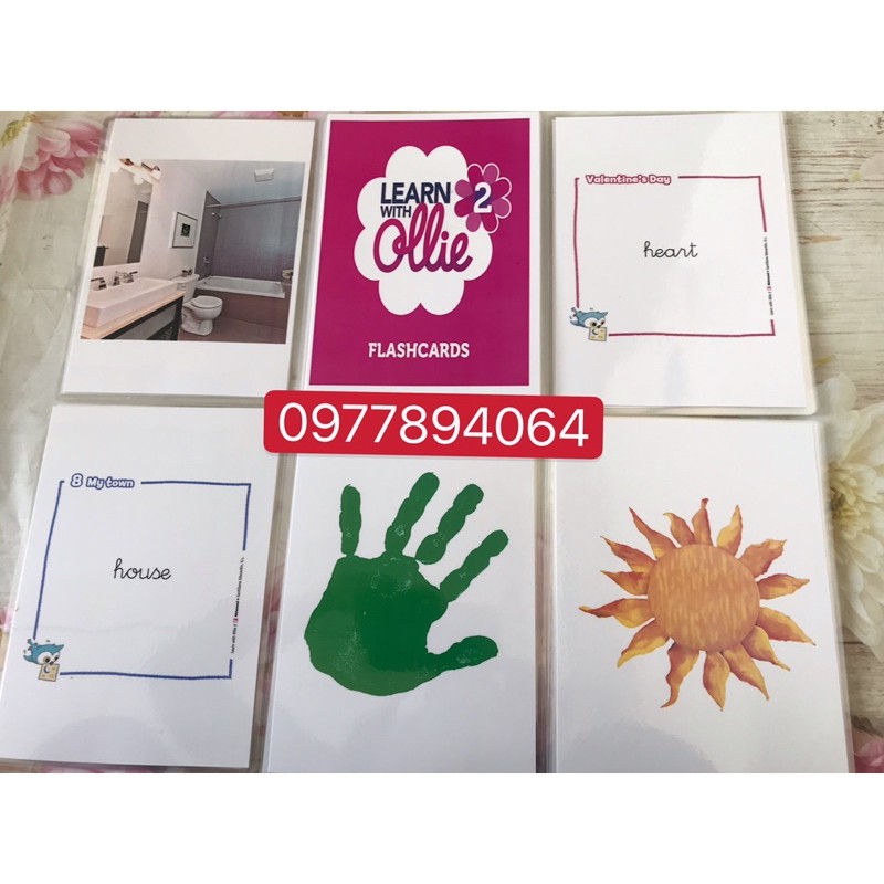 Flashcard Learn with Ollie level 2 ❤️124 Thẻ in hai mặt- ép plastics bền đẹp