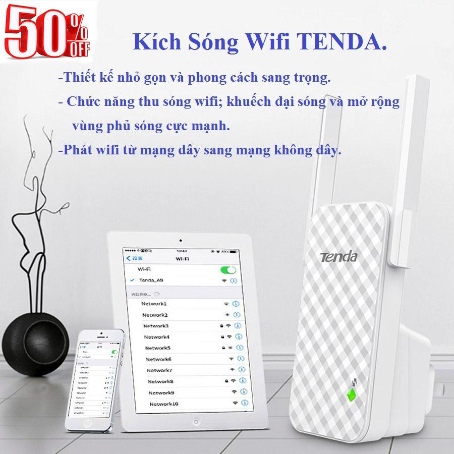 Bộ Kích Sóng Wifi Tenda A9 2.4GHz 300Mbps - Hàng Nhập Khẩu