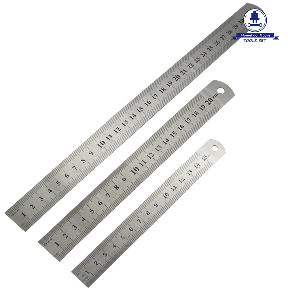 3 Cái/bộ Cai Trị, Thước Đánh Dấu Bền Hai Mặt Thước Đo Inox