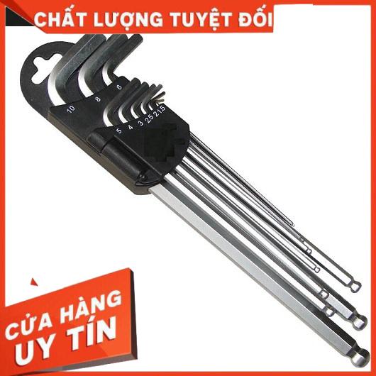 Bộ lục giác bi vặn ốc, lục giác đầu bi bộ 9 món sử dụng vặn mở các ốc lục giác âm và lục giác chìm...