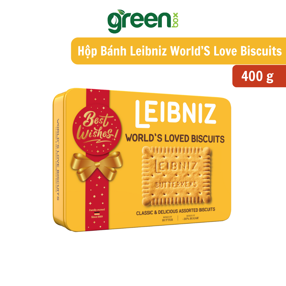 Hộp Bánh Leibniz World’S Love Biscuits 400G  tết 2025