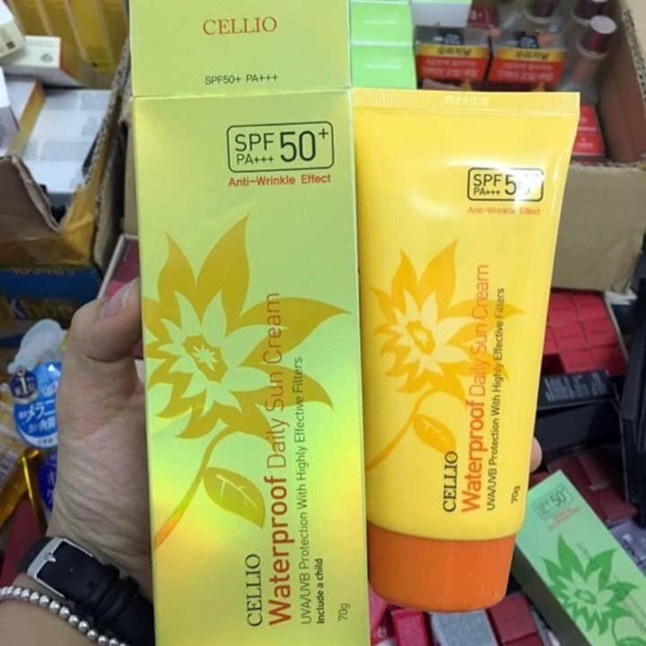[HCM]Kem Chống Nắng Cellio Waterproof Whitening Sun Cream SPF50 PA+++ - PN