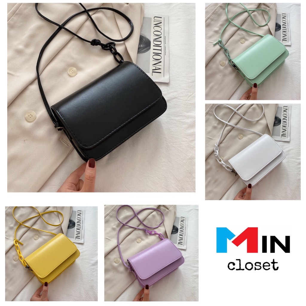 Túi Xách Nữ 18CM -  💖 - TÚI ĐEO CHÉO DÂY PHA XÍCH ULZZANG CÁ TÍNH KT 18cm TD03 - Mincloset