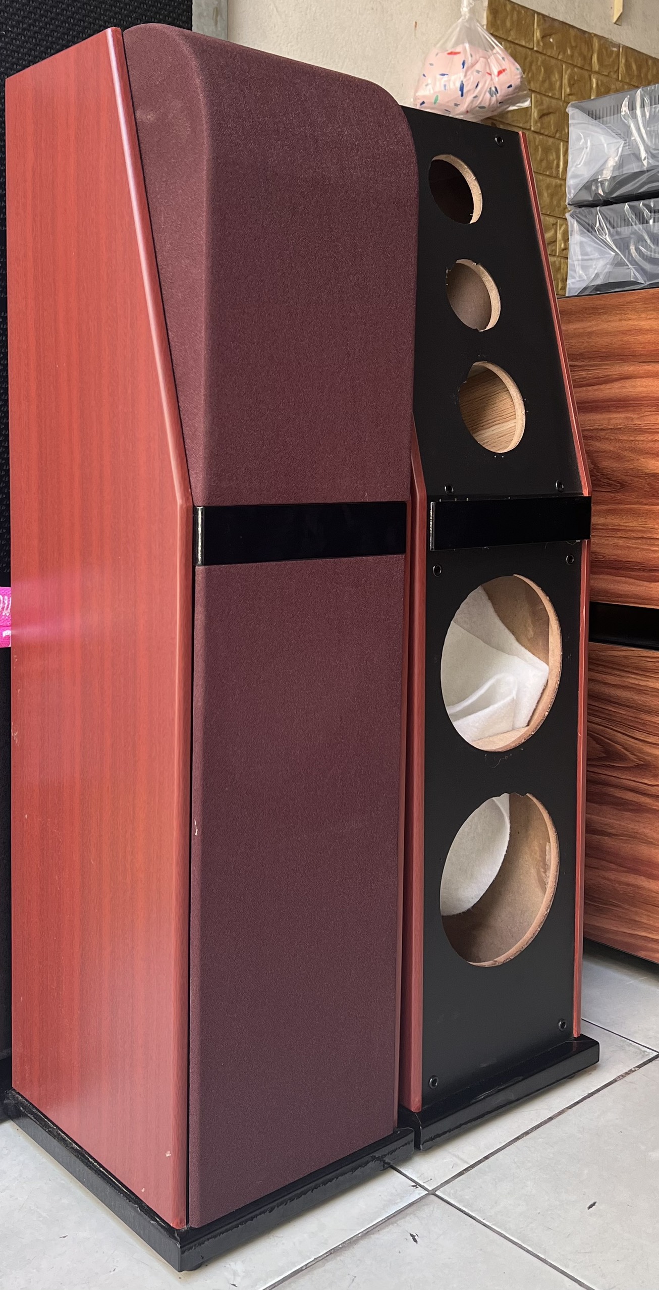Vỏ thùng loa đứng 2 tấc 2 bass 2tấc, 2 chép, 1 mid Hải Triều
