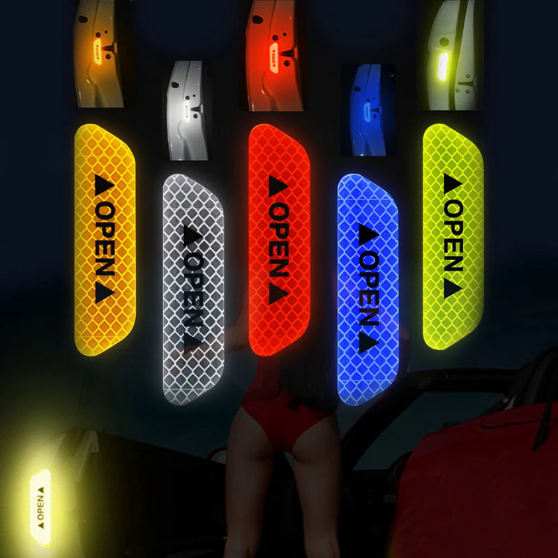 4 miếng dán phản quang tín hiệu an toàn cửa xe hơi băng phản quang mở tự động cảnh báo phát sáng Dài Chống Nước ánh nắng mặt trời-168