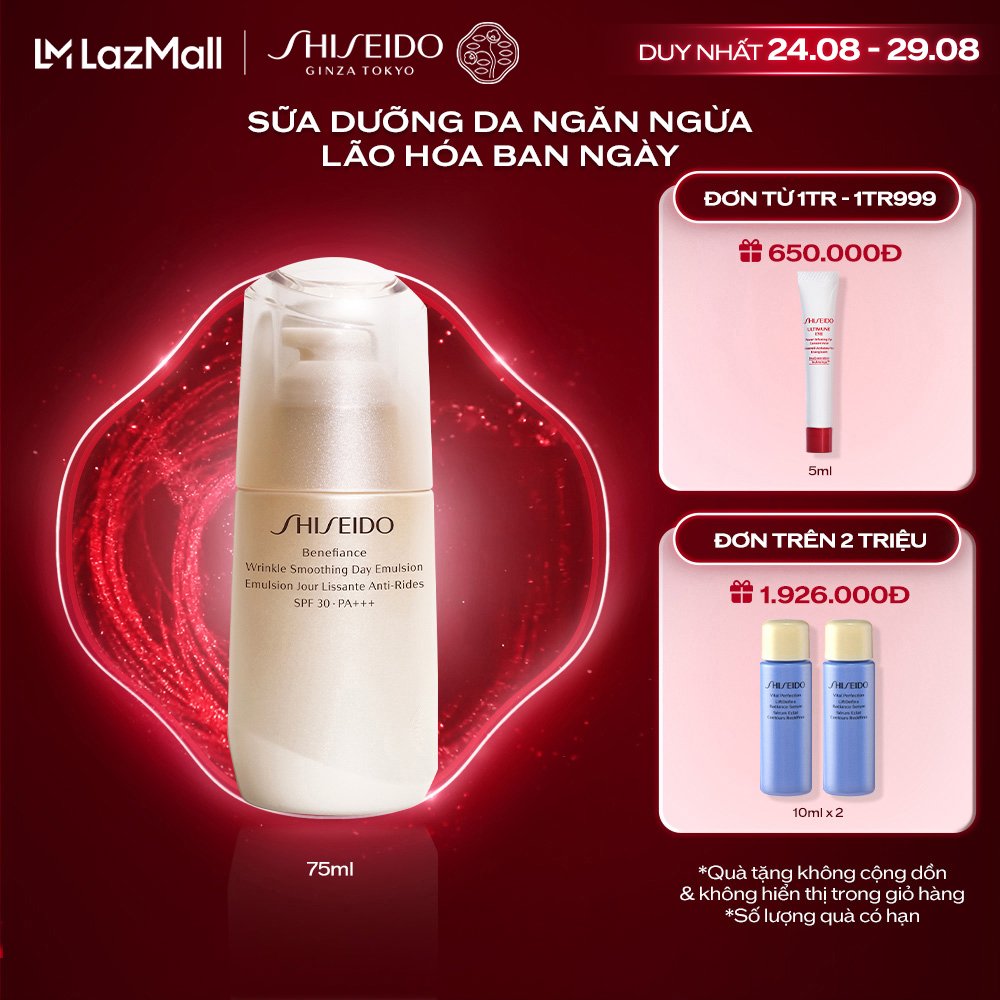 Sữa dưỡng da chống lão hóa ban ngày Shiseido Benefiance Wrinkle Smoothing Day Emulsion SPF 30 PA+++ 75ml