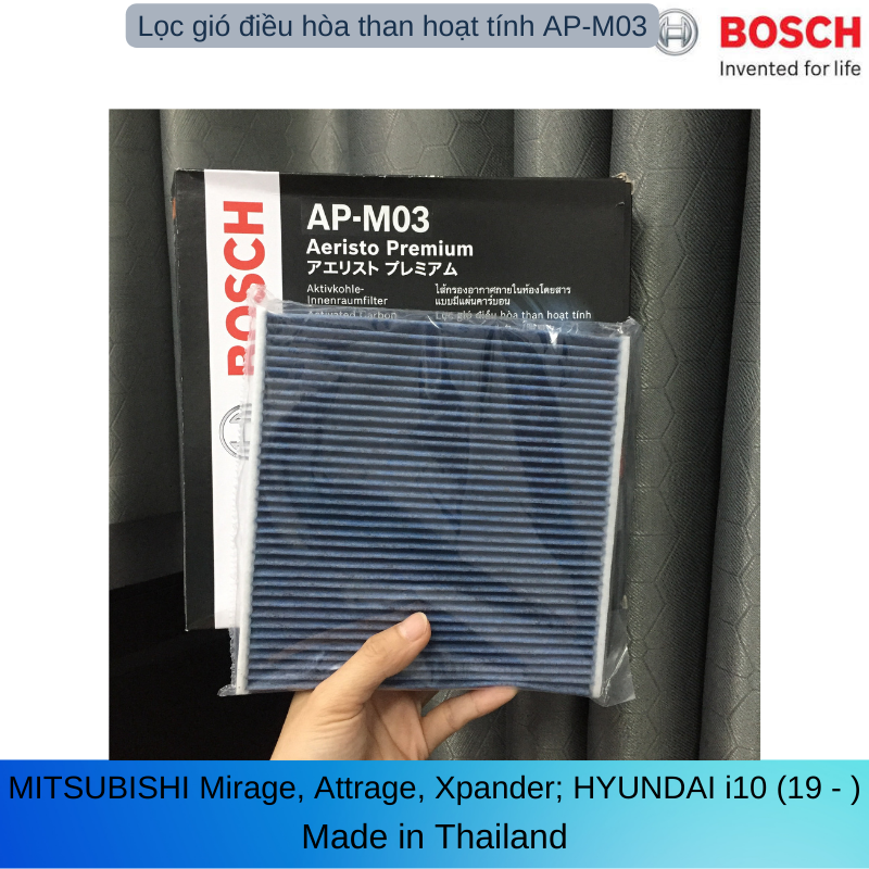 Lọc gió điều hòa than hoạt tính ap-m03 dòng ariesto premium mitsubishi mirage, attrage, xpander; hyundai i10, thailand, 0986af7019 | misakishop2020