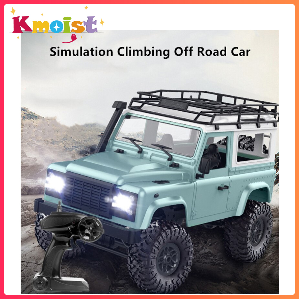 Kmoist 4WD Big Foot Off Road Climbing RC Car Alloy Structure Sheet Metal Shock Absorber With Bright LED Light Multi-Terrain Buggy Toys