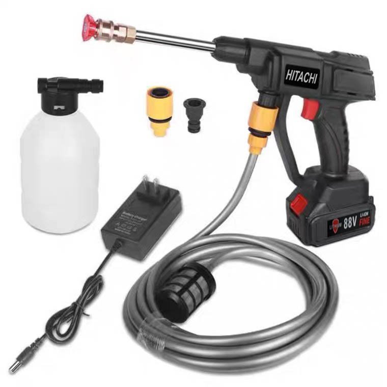 Máy rửa xe, máy rửa xe gia đình, máy rửa xe pin, máy rửa xe càm tay HITACHI 88V, bảo hành 6 tháng
