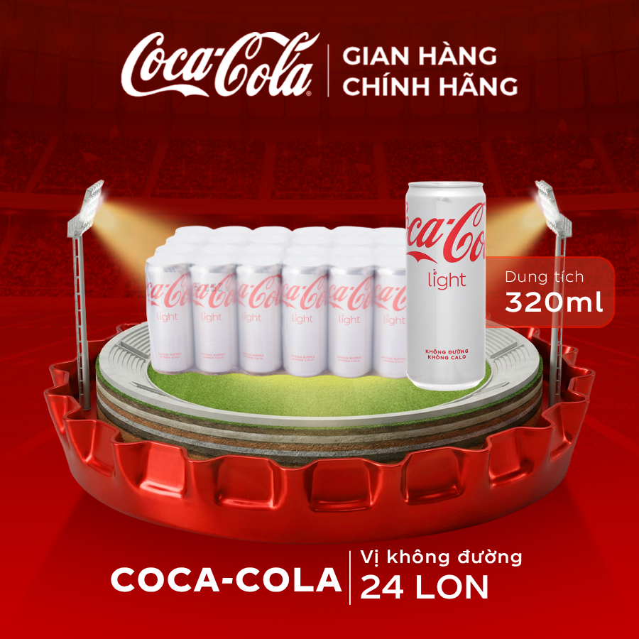 [SIÊU SALE ] Lốc 24 Lon Nước Ngọt Giải Khát Không Đường Coca-Cola Light Lon 320ml Sale 5.5 Coca-Cola Chính Hãng_LD