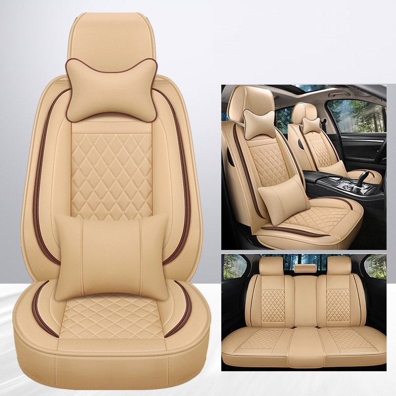 {Hàng dày} Bộ 5 Áo bọc ghế có 2 gối, áo ghế ô tô bằng da PU, bọc ghế ô tô, trùm ghế ô tô