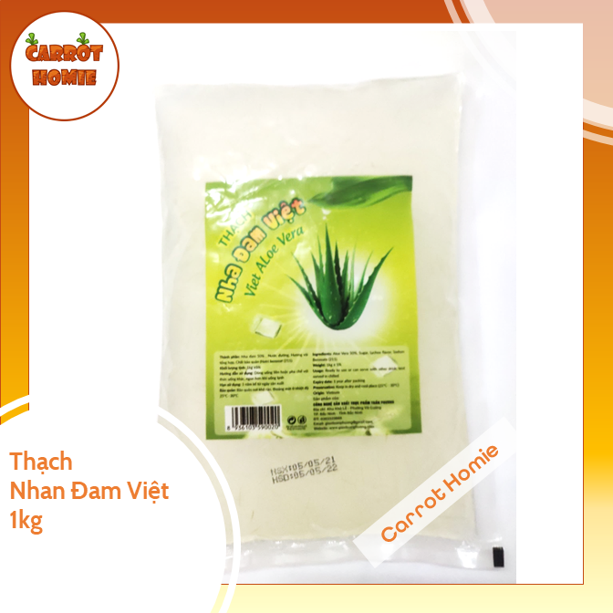 Thạch Nha đam 1kg topping trà sữa, giòn dai thú vị