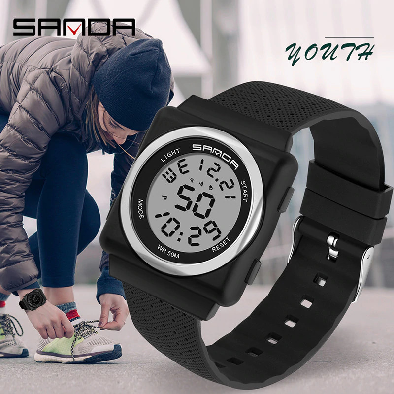 Đồng hồ Nam Nữ Unisex thể thao SANDA JAPAN, Kiểu Dáng Apple Watch, Thương hiệu Nhật, Siêu Chống Nước