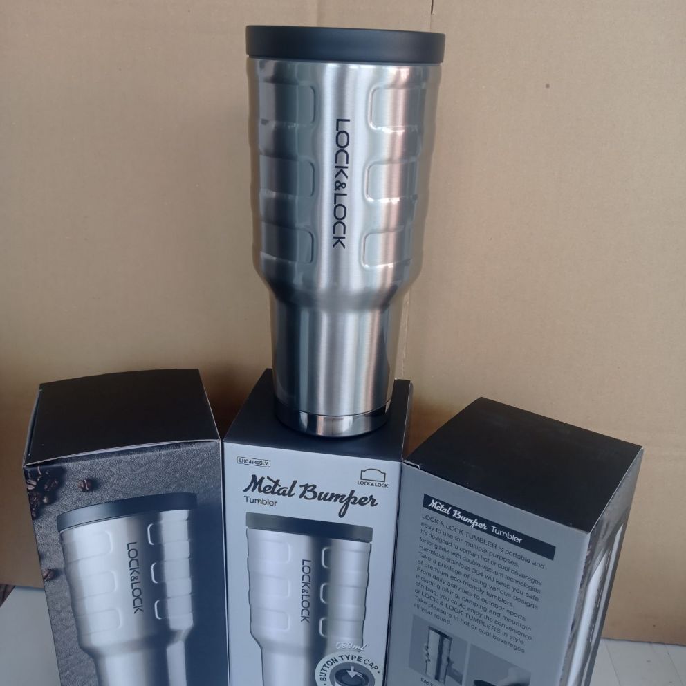 [HCM]Bình giữ nhiệt nắp nhấn Lock&Lock Bumper Tumpler 580ml- LHC4140SLV