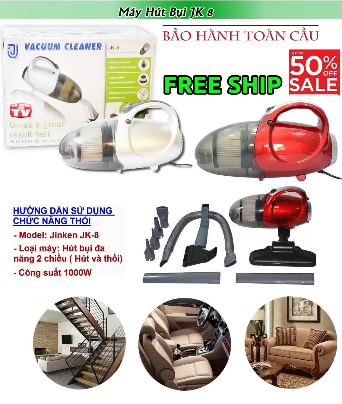 Máy Hút Bụi Gia Đình Cầm Tay - Máy Hút Bụi 2 Chiều Mini Vacuum Cleeaner JK-8, Hút Sạch Sẽ Mọi Bụi Bẩn, BH 12 THÁNG 1 ĐỔI 1