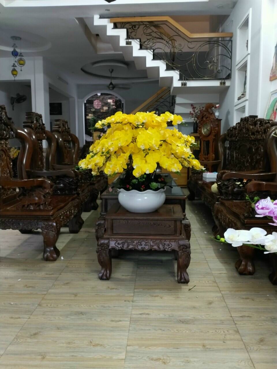 Hoa giả - Hoa lan hồ điệp cao su 9bông