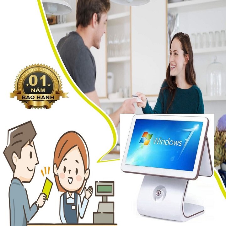 Máy pos bán hàng xprinter x10 plus có led phụ j1900 - tặng kèm máy in hóa đơn 58iih - tặng free phần mềm bán hàng 3 tháng đăng ký mới