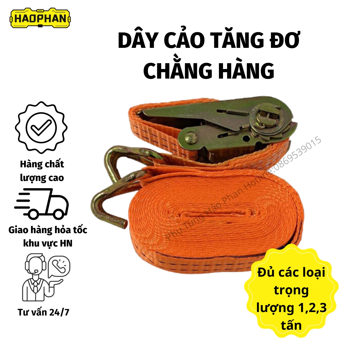 Dây cảo chằng hàng tăng đơ Bison Tải trọng 1 tấn 2 tấn 3 tấn dài 6m 8m 10m 12m