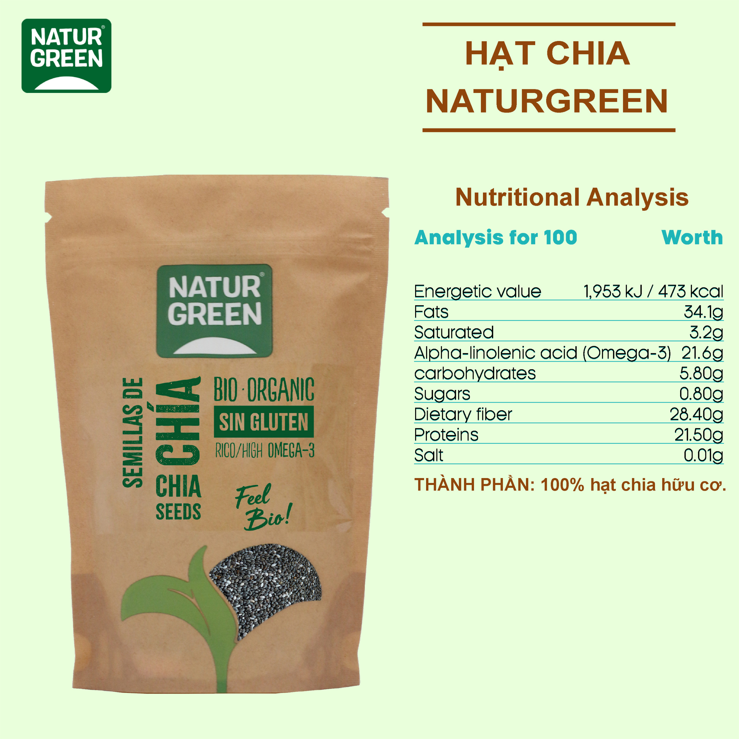 Hạt Chia Hữu Cơ NaturGreen