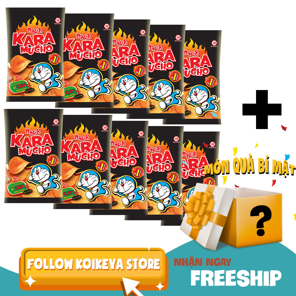 Lốc 10 gói Snack khoai tây Karamucho vị cay đặc biệt 26gr